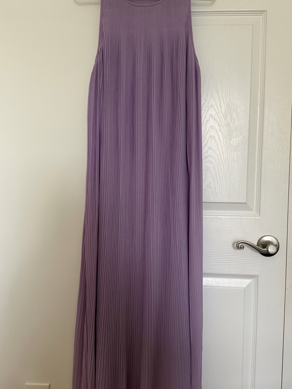 Massimo Dutti Sleeveless Pleated Maxi Dress in Lavender